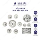  Bộ bát đĩa sứ trắng vẽ hoa dây - Set bàn ăn 11 món 