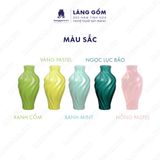  Bình cắm hoa trang trí kiểu lượn sóng màu pastel men matte - Gốm Sứ Bát Tràng cao cấp 