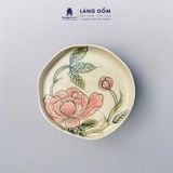  Bộ cốc đĩa gốm sứ Bát Tràng cao cấp họa tiết vẽ Hoa Đào 