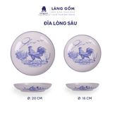  Bộ bàn ăn Thôn quê men lam, họa tiết vẽ gà trống 