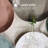  Đĩa gốm sứ nhiều màu, men mát, kiểu tròn giả nặn LÀNG GỐM dùng đựng, salad, thức ăn, bánh kẹo gốm sứ Bát Tràng cao cấp 