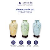  Bình hoa vân đá vẽ hoa đào trắng 
