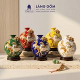  Bình Hút Lộc Gốm Sứ Bát Tràng Đắp Nổi Mã Đáo Thành Công Vẽ Vàng Kim - Quà Tặng Phong Thủy Cao Cấp 