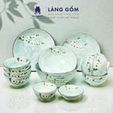  Bộ bàn ăn Bát Tràng màu vân đá 