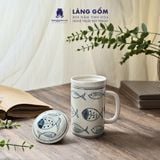  Cốc Sứ Lọc Trà Có Nắp Nhiều Họa Tiết - Cốc Vẽ Tay Thủ Công Cao Cấp - Dung Tích 400ml 