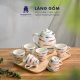  Bộ bình nước gốm sứ Bát Tràng cao cấp họa tiết vẽ tay 