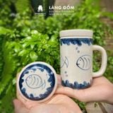  Cốc Sứ Lọc Trà Có Nắp Nhiều Họa Tiết - Cốc Vẽ Tay Thủ Công Cao Cấp - Dung Tích 400ml 