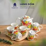  Bộ bình nước gốm sứ Bát Tràng cao cấp họa tiết vẽ tay 