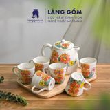  Bộ bình nước gốm sứ Bát Tràng cao cấp họa tiết vẽ tay 