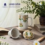  Cốc Sứ Lọc Trà Có Nắp Nhiều Họa Tiết - Cốc Vẽ Tay Thủ Công Cao Cấp - Dung Tích 400ml 
