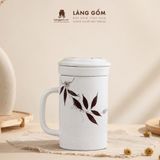  Cốc Sứ Lọc Trà Có Nắp Nhiều Họa Tiết - Cốc Vẽ Tay Thủ Công Cao Cấp - Dung Tích 400ml 