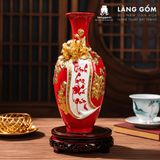  Bảo Bình Tích Lộc Gốm Bát Tràng Cao Cấp - Đắp Nổi 3D Hoàng Kim Màu Ngũ Hành - Quà Tặng Sang Trọng 