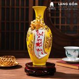  Bảo Bình Tích Lộc Gốm Bát Tràng Cao Cấp - Đắp Nổi 3D Hoàng Kim Màu Ngũ Hành - Quà Tặng Sang Trọng 