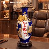  Bảo Bình Tích Lộc Gốm Bát Tràng Cao Cấp - Đắp Nổi 3D Hoàng Kim Màu Ngũ Hành - Quà Tặng Sang Trọng 