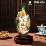  Bảo Bình Tích Lộc Gốm Bát Tràng Cao Cấp - Đắp Nổi 3D Hoàng Kim Màu Ngũ Hành - Quà Tặng Sang Trọng 