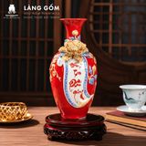  Bảo Bình Tích Lộc Gốm Bát Tràng Cao Cấp - Đắp Nổi 3D Hoàng Kim Màu Ngũ Hành - Quà Tặng Sang Trọng 