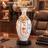  Bảo Bình Tích Lộc Gốm Bát Tràng Cao Cấp - Đắp Nổi 3D Hoàng Kim Màu Ngũ Hành - Quà Tặng Sang Trọng 