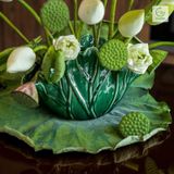  Lọ hoa men hoả biến hình lá sen 