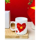  Cốc uống trà men trắng in lá cờ Việt Nam, Độc lập Tự do 