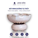  Bát minh đường tụ thủy, bát thả hoa cúng Phật, men hỏa biến cao cấp 