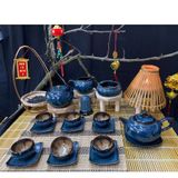  Bộ ấm chén men hỏa biến dáng Quả hồng 