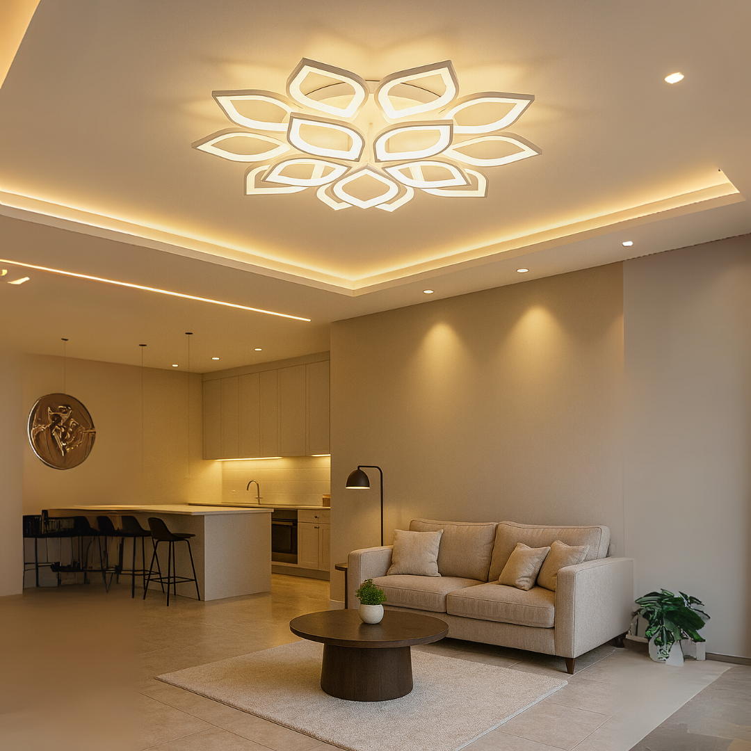  Đèn mâm Led mica 3 màu 