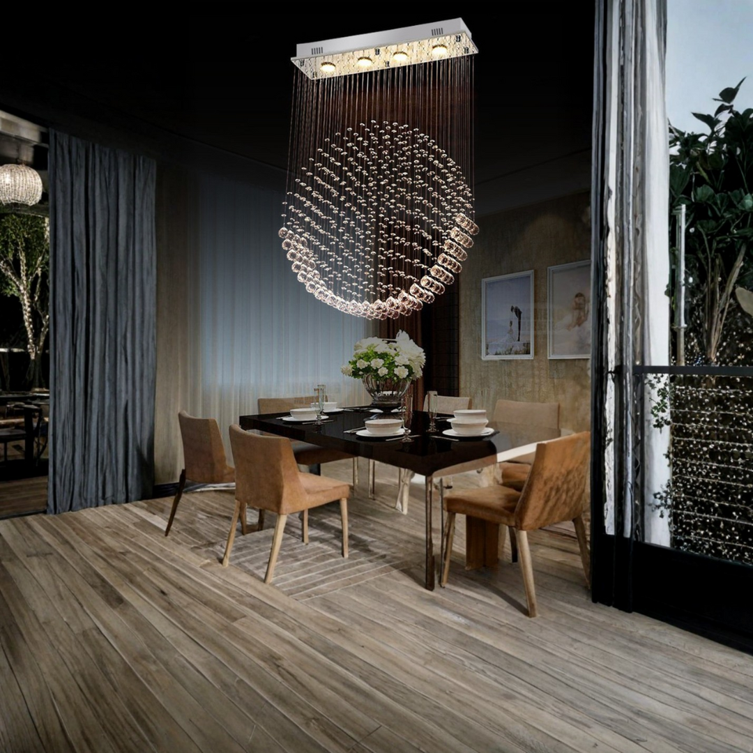  Đèn thả pha lê HT89008 – Sự kết hợp hoàn hảo giữa nghệ thuật ánh sáng và phong cách sống hiện đại 