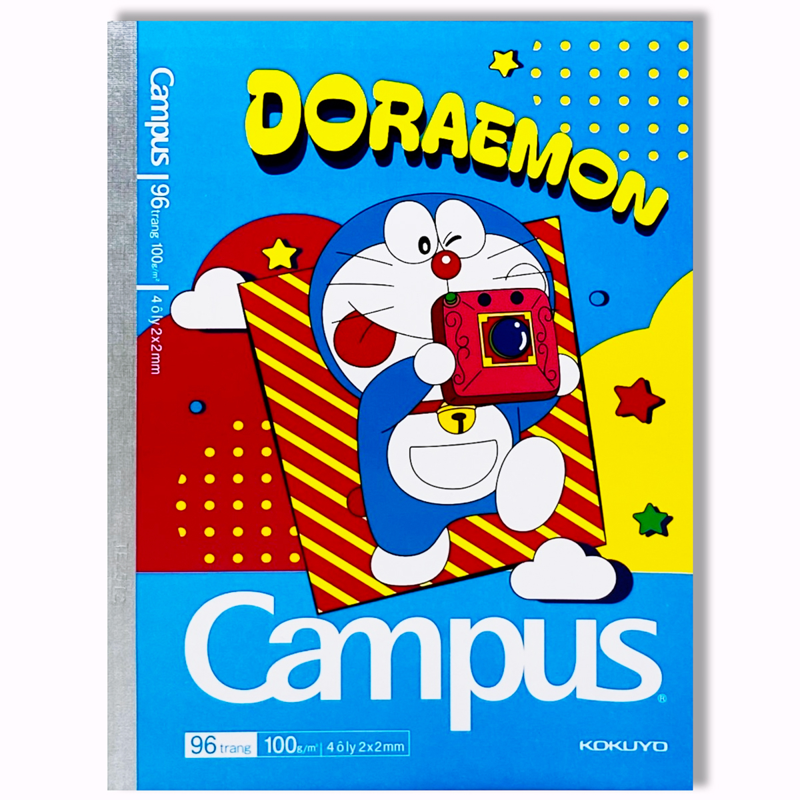 Campus - Tập Học Sinh 96Tr Doraemon A5 Đl100gsm 4 Ô Ly Vuông NB-A5Ol96DOR-01 (Giao mẫu ngẫu nhiên)