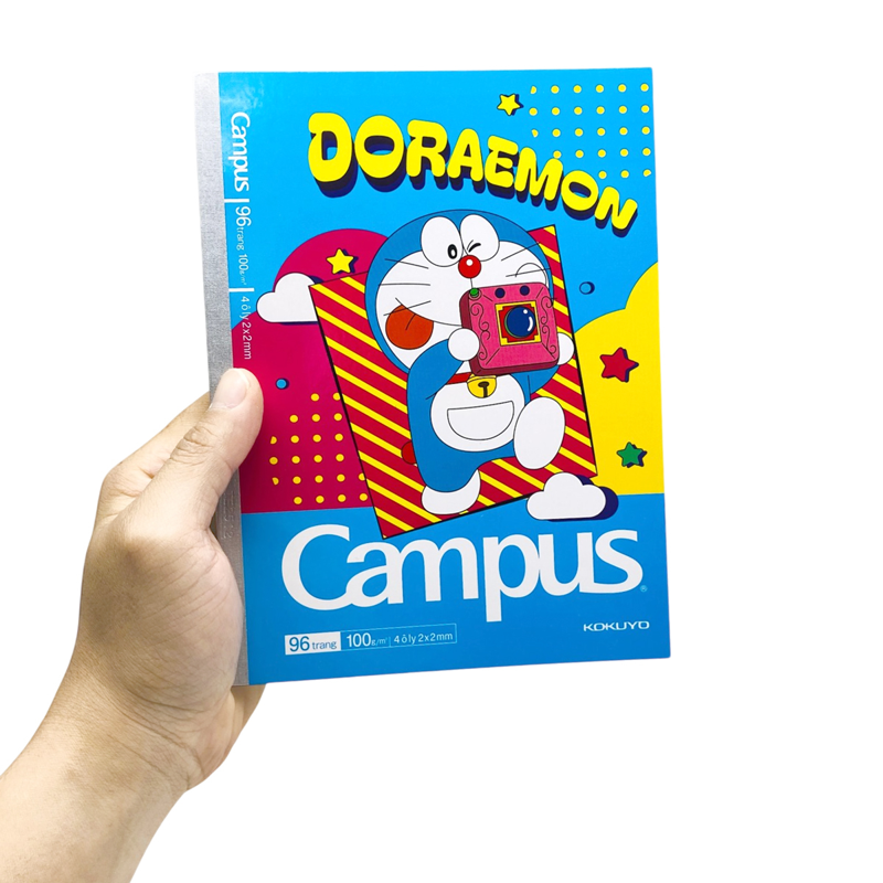 Campus - Tập Học Sinh 96Tr Doraemon A5 Đl100gsm 4 Ô Ly Vuông NB-A5Ol96DOR-01 (Giao mẫu ngẫu nhiên)