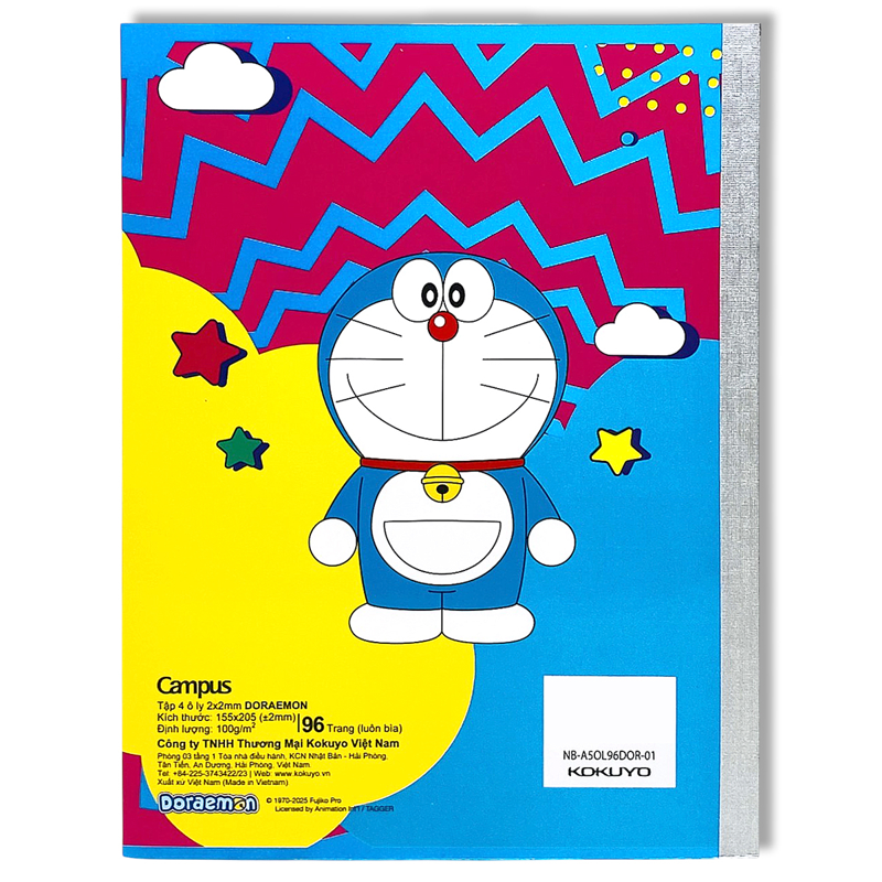 Campus - Tập Học Sinh 96Tr Doraemon A5 Đl100gsm 4 Ô Ly Vuông NB-A5Ol96DOR-01 (Giao mẫu ngẫu nhiên)
