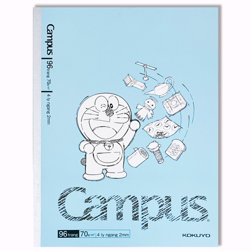 Campus - Tập Học Sinh 96Tr Doraemon A5 Đl100gsm 4 Ô Ly Vuông NB-A5Ol96DOR-01 (Giao mẫu ngẫu nhiên)