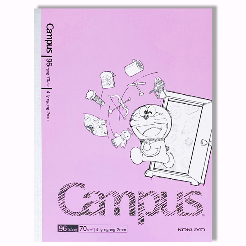 Campus - Tập Học Sinh 96Tr Doraemon A5 Đl100gsm 4 Ô Ly Vuông NB-A5Ol96DOR-01 (Giao mẫu ngẫu nhiên)