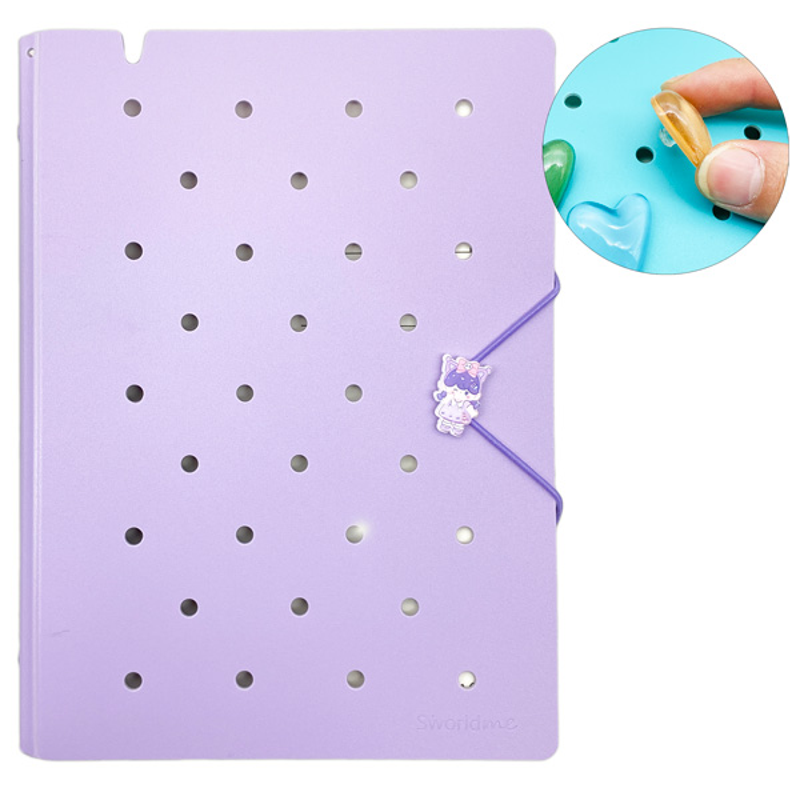 Sworld - Sổ Còng Trang Trí  A5 Bìa Cứng 6 Lỗ Charm Dây Tone Pastel ST6191-PE - Purple