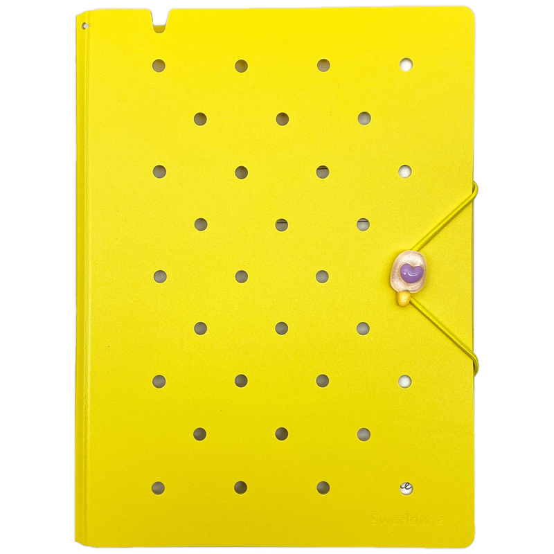 Sworld - Sổ Còng Trang Trí A5 Bìa Cứng 6 Lỗ Charm Dây Tone Pastel - Yellow