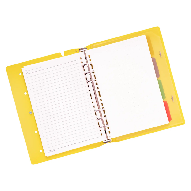 Sworld - Sổ Còng Trang Trí A5 Bìa Cứng 6 Lỗ Charm Dây Tone Pastel - Yellow