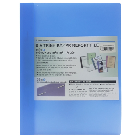 Plus - Bìa Acco Nhựa Report File 82-V07 - Xanh Dương Nhạt