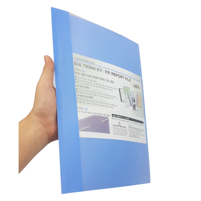 Plus - Bìa Acco Nhựa Report File 82-V07 - Xanh Dương Nhạt