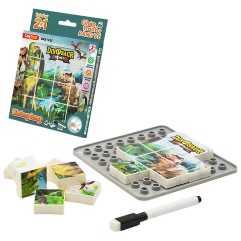 Trò Chơi 2 in 1 Ghép Tranh + Bảng Vẽ Khủng Long Dk81435