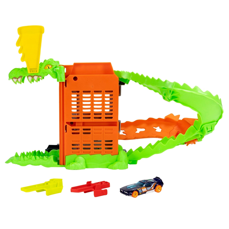 Hot Wheels - Đồ Chơi Mô Hình City Trận Chiến Tiệm Pizza Cá Sấu JHL93/HDR29