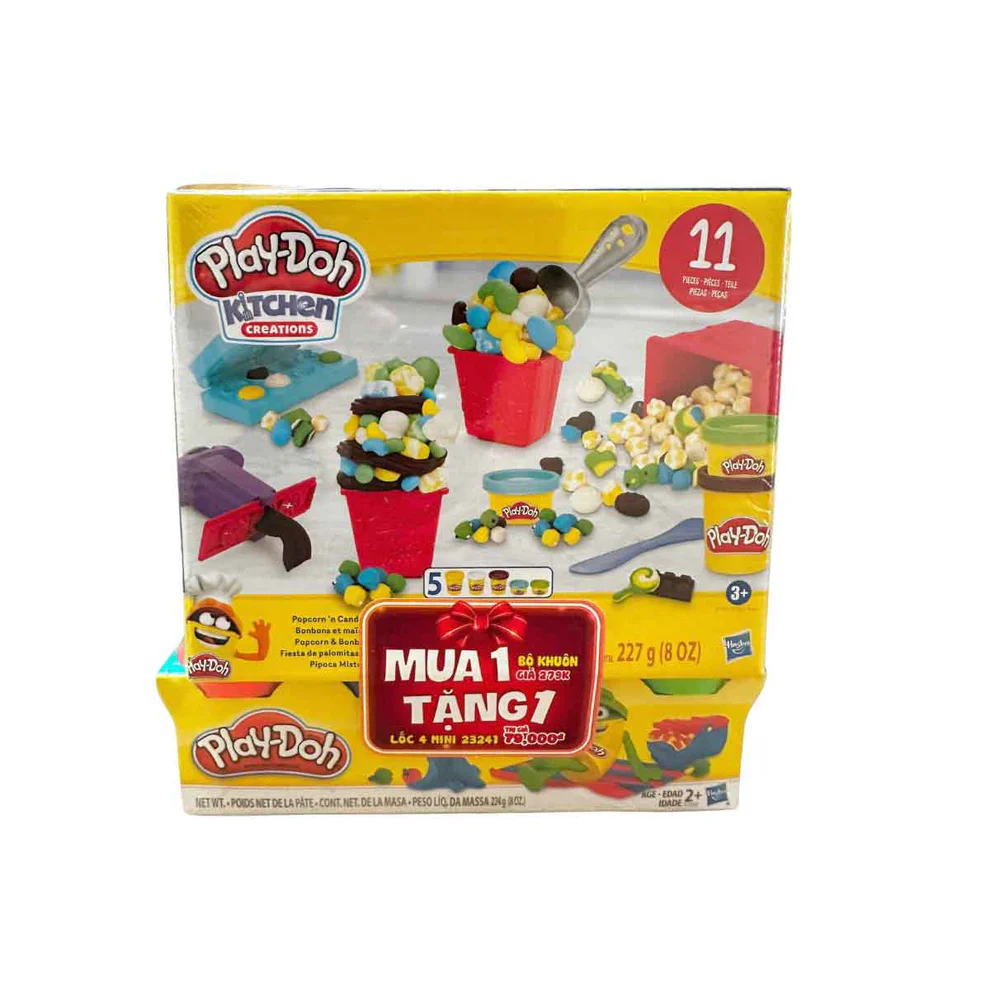 Playdoh Combo Khuôn Bắp Rang & Bột Nặn 4 Màu CBF7397/E7253-2025