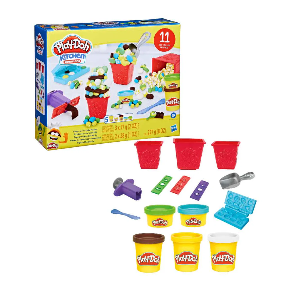Playdoh Combo Khuôn Bắp Rang & Bột Nặn 4 Màu CBF7397/E7253-2025