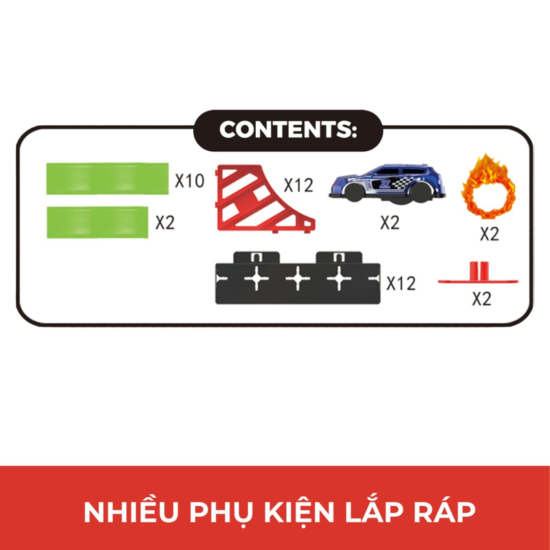 Vecto Đồ Chơi Lắp Ráp Vòng Xoáy Cuồng Phong Kèm 2 Xe Trớn VT8505