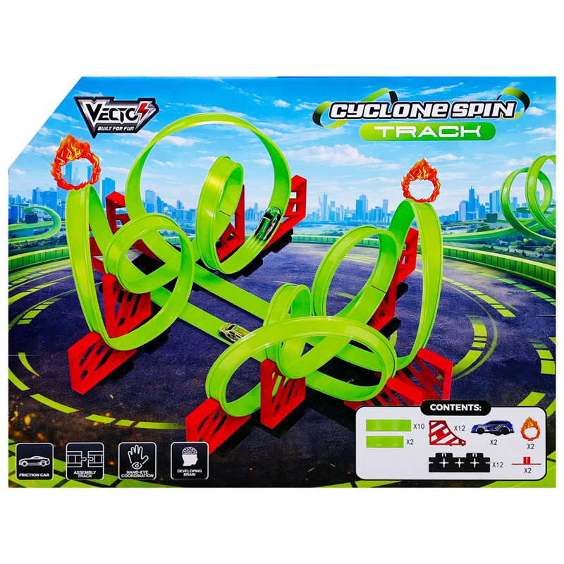 Vecto Đồ Chơi Lắp Ráp Vòng Xoáy Cuồng Phong Kèm 2 Xe Trớn VT8505