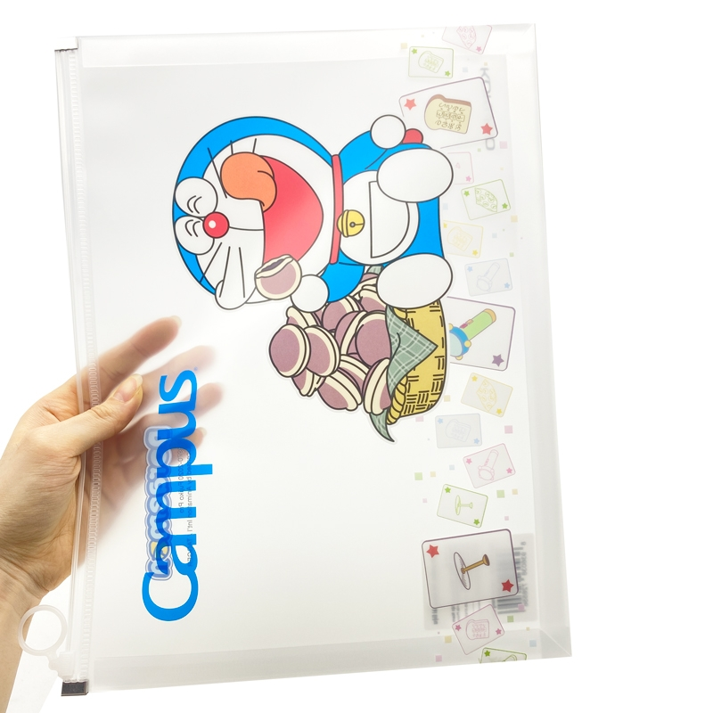 Campus - Túi Đựng Tài Liệu Doraemon Nhựa PP Khóa Zip Màu Xanh