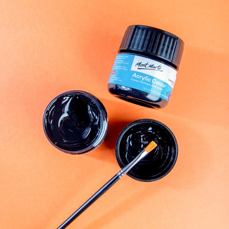 Mont Marte - Màu Vẽ Acrylic 100ml - Lamp Black - MSCH1032