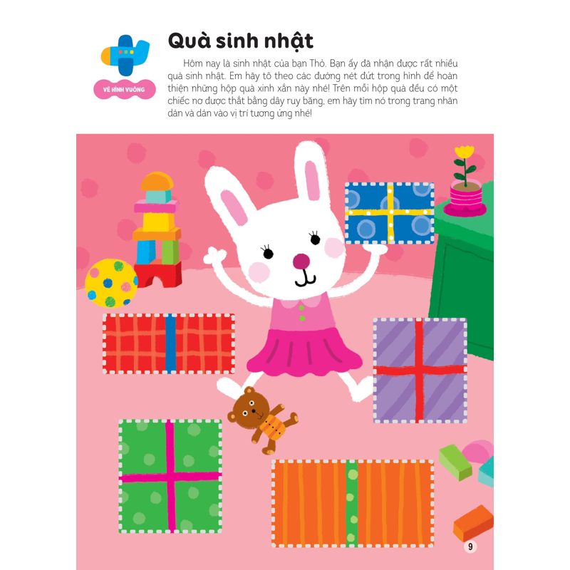 Hình Dán Thông Minh Giúp Bé Làm Quen Với Toán Học - Cây Nấm Của Thỏ Con