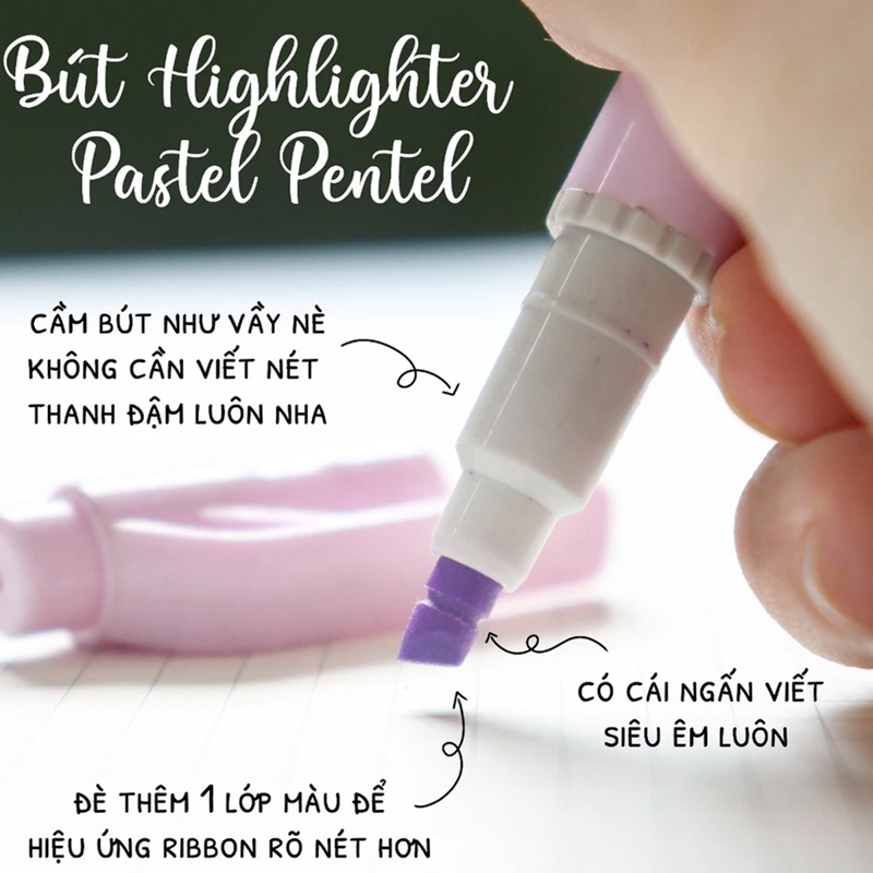 Pentel - SLW11P-KE Bút Nhớ Dòng 2 Đầu Pastel - LW11P-KE