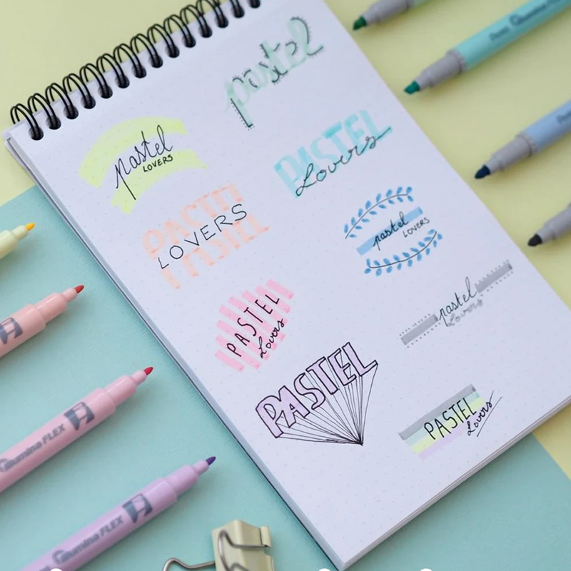 Pentel - SLW11P-KE Bút Nhớ Dòng 2 Đầu Pastel - LW11P-KE