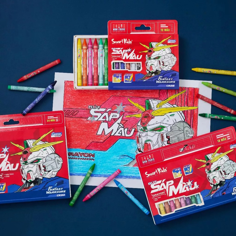 Smartkids - Hộp Sáp Màu Fantasy Warriors 18 Màu CR29