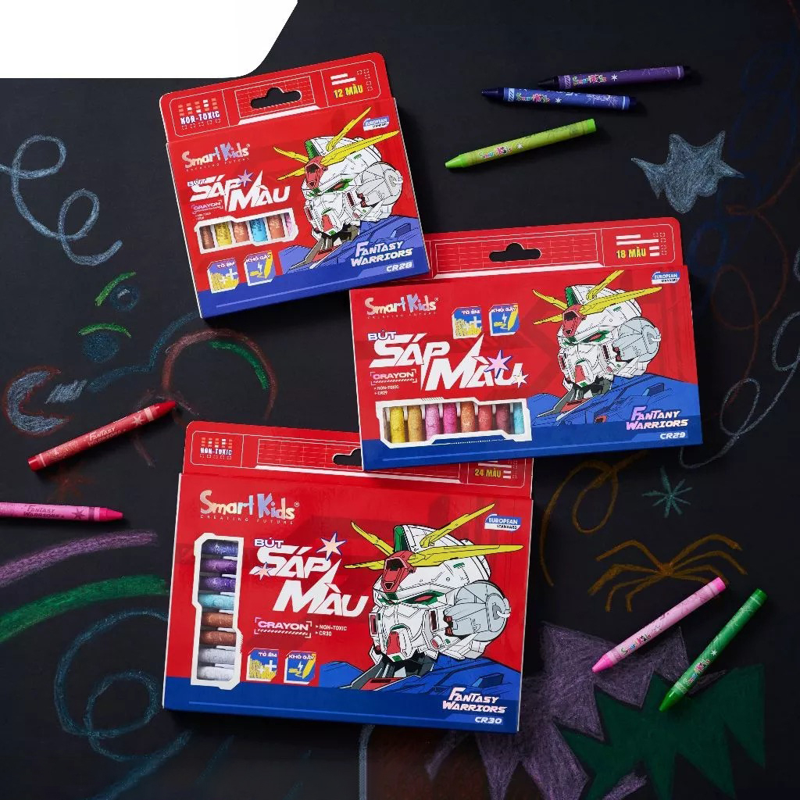 Smartkids - Hộp Sáp Màu Fantasy Warriors 18 Màu CR29